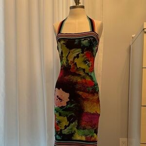 Elegant Strapless Multicolor Dress